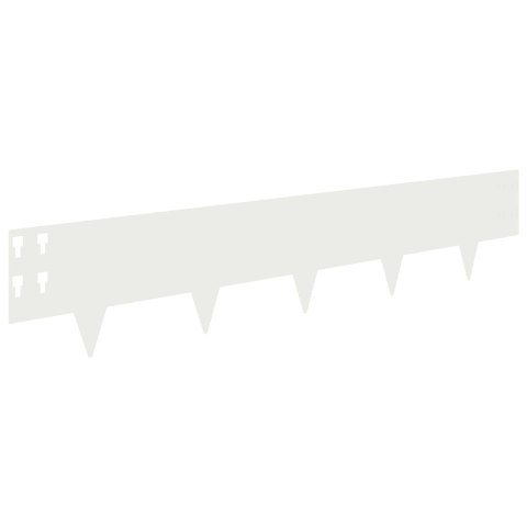 VidaXL Krawężnik do trawnika 30 pcs 100 x 20 cm Stal Biały