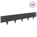 VidaXL Krawężnik do trawnika 30 pcs 100 x 20 cm Stal Czarny