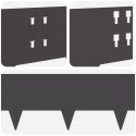 VidaXL Krawężnik do trawnika 30 pcs 100 x 20 cm Stal Czarny