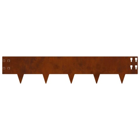 VidaXL Krawężnik do trawnika 30 pcs 100 x 20 cm Stal Rdzawy