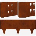 VidaXL Krawężnik do trawnika 30 pcs 100 x 20 cm Stal Rdzawy