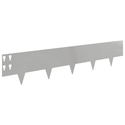 VidaXL Krawężnik do trawnika 30 pcs 100 x 20 cm Stal srebrny