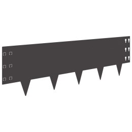 VidaXL Krawężnik do trawnika 30 pcs 100 x 30 cm Stal Czarny