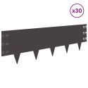 VidaXL Krawężnik do trawnika 30 pcs 100 x 30 cm Stal Czarny