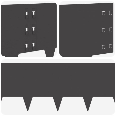 VidaXL Krawężnik do trawnika 30 pcs 100 x 30 cm Stal Czarny