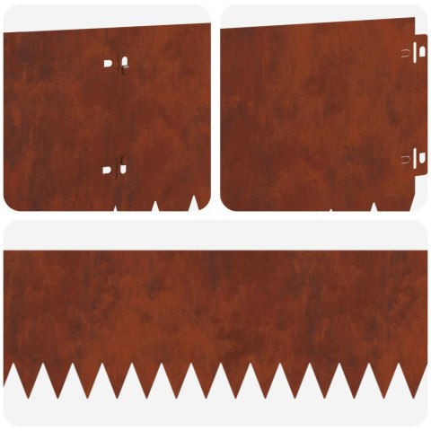 VidaXL Krawężnik do trawnika 30 pcs 103 x 20 cm Stal Rdzawy