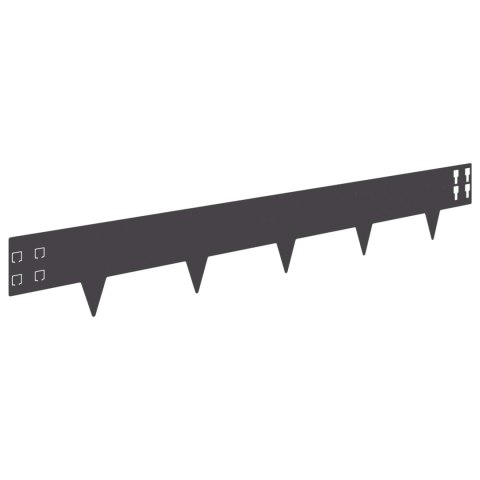 VidaXL Krawężnik do trawnika 50 pcs 100 x 15 cm Stal Czarny