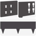 VidaXL Krawężnik do trawnika 50 pcs 100 x 15 cm Stal Czarny