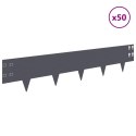VidaXL Krawężnik do trawnika 50 pcs 100 x 20 cm Stal antracytowy
