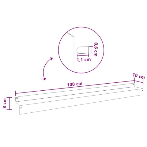 KRAWĘŻNIK DO TRAWNIKA 10 PCS 100X10X8CM STAL RDZAWY