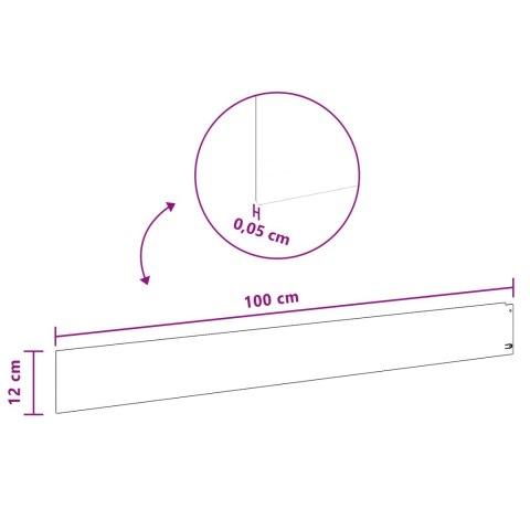 KRAWĘŻNIK DO TRAWNIKA 10 PCS 100X12CM STAL ANTRACYTOWY