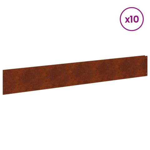 KRAWĘŻNIK DO TRAWNIKA 10 PCS 100X15CM STAL RDZAWY