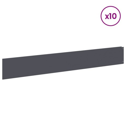 KRAWĘŻNIK DO TRAWNIKA 10 PCS 100X15CM STAL ANTRACYTOWY