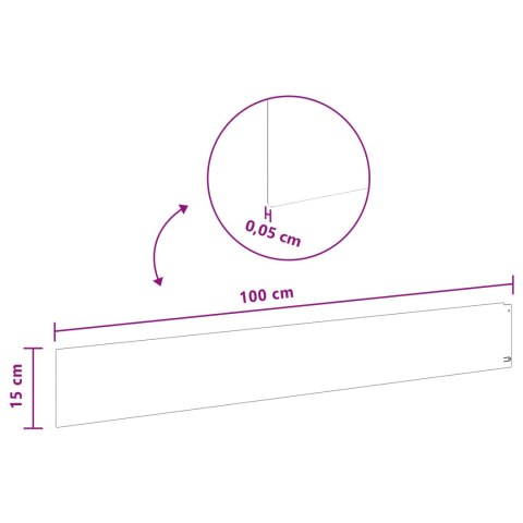 KRAWĘŻNIK DO TRAWNIKA 10 PCS 100X15CM STAL ANTRACYTOWY