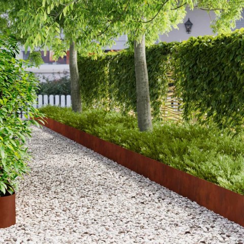 KRAWĘŻNIK DO TRAWNIKA 10 PCS 100X18CM STAL RDZAWY