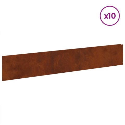 KRAWĘŻNIK DO TRAWNIKA 10 PCS 100X18CM STAL RDZAWY