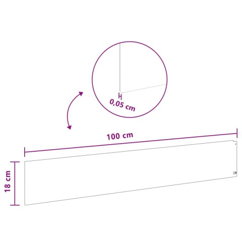 KRAWĘŻNIK DO TRAWNIKA 10 PCS 100X18CM STAL RDZAWY
