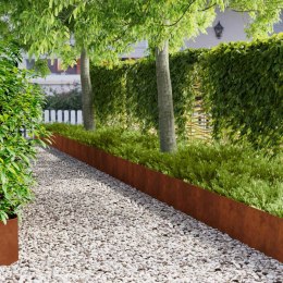 KRAWĘŻNIK DO TRAWNIKA 10 PCS 100X22CM STAL RDZAWY