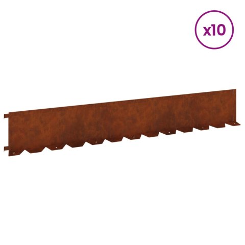 KRAWĘŻNIK DO TRAWNIKA 10 PCS 102X15X4CM STAL RDZAWY