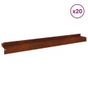 KRAWĘŻNIK DO TRAWNIKA 20 PCS 100X10X8CM STAL RDZAWY