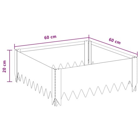 KRAWĘŻNIK DO TRAWNIKA 60X60X20CM STAL RDZAWY