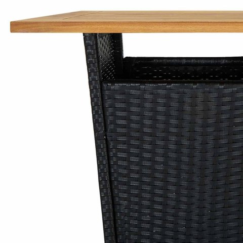 VidaXL 5-cz. zestaw mebli barowych z poduszkami, rattan PE, czarny