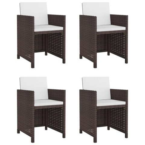 VidaXL 5-cz. zestaw mebli ogrodowych z poduszkami, rattan PE, brązowy