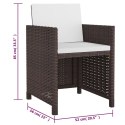 VidaXL 5-cz. zestaw mebli ogrodowych z poduszkami, rattan PE, brązowy