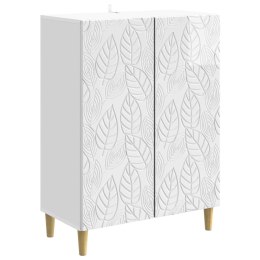 VidaXL Bufet Biały wysoki połysk 66 x 34,5 x 90 cm Drewno inżynieryjne