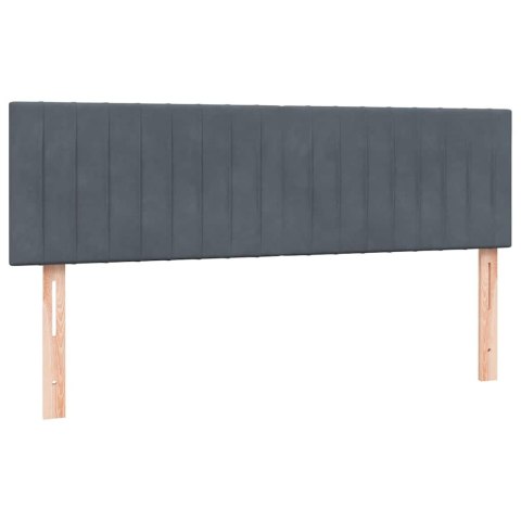 VidaXL Łóżko kontynentalne z materacem, ciemnoszare, 160x210cm aksamit