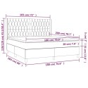 VidaXL Łóżko kontynentalne z materacem i LED, różowy aksamit 180x200cm