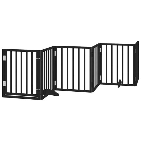VidaXL Składana bramka dla psa, z drzwiami, 15 paneli, czarna, 750 cm