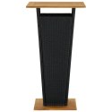 VidaXL Stolik barowy, czarny, 60x60x110 cm, rattan PE i lita akacja