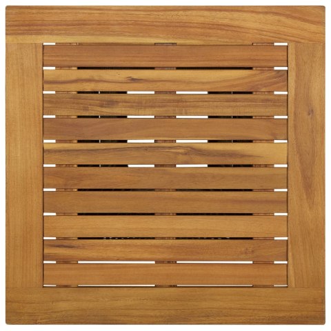 VidaXL Stolik barowy, czarny, 60x60x110 cm, rattan PE i lita akacja