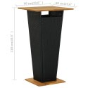 VidaXL Stolik barowy, czarny, 60x60x110 cm, rattan PE i lita akacja