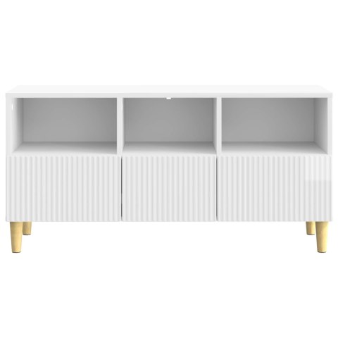 VidaXL Szafka pod telewizor Biały wysoki połysk 102 x 34,5 x 50 cm