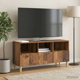 VidaXL Szafka pod telewizor z szufladą Stare drewno 102 x 34,5 x 50 cm
