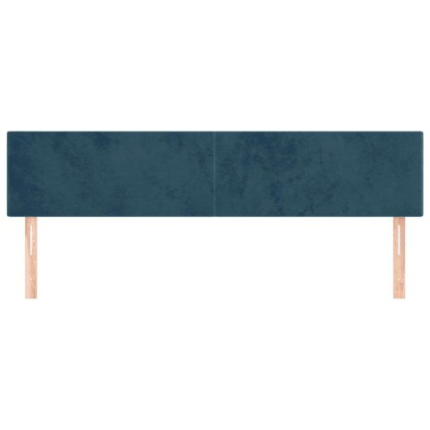 VidaXL Zagłówki, ciemnoniebieski, 160x5x78/88 cm, aksamit