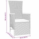 VidaXL Zestaw do jadalni w ogrodzie z poduszką 9 pcs Szary polirattan