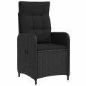 VidaXL Zestaw do jedzenia na zewnątrz 3 pcs Czarny polirattan