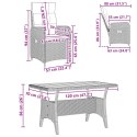 VidaXL Zestaw do jedzenia na zewnątrz 3 pcs Czarny polirattan
