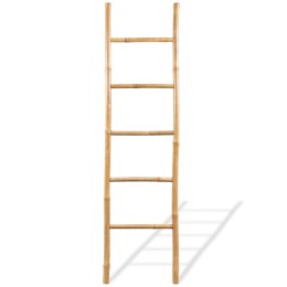 BAMBUSOWA DRABINKA NA RĘCZNIKI 5 SZCZEBLI 150CM WOLNOSTOJĄCA ŁAZIENKOWA
