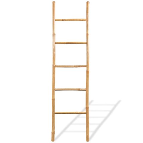BAMBUSOWA DRABINKA NA RĘCZNIKI 5 SZCZEBLI 150CM WOLNOSTOJĄCA ŁAZIENKOWA