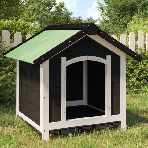 VidaXL Buda dla psa, szara, 65x65x61,5 cm, drewno sosnowe