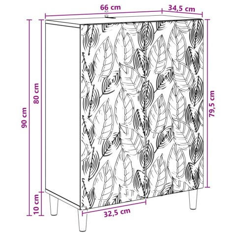 VidaXL Bufet Szary Sonoma 66 x 34,5 x 90 cm Drewno inżynieryjne