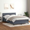 VidaXL Łóżko kontynentalne z materacem i LED, ciemnoszare, 160x210cm aksamit