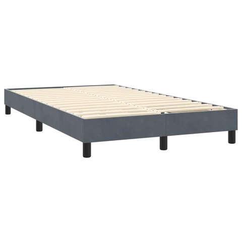 VidaXL Łóżko kontynentalne z materacem i LED, ciemnoszare, 160x210cm aksamit
