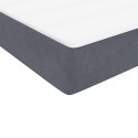 VidaXL Łóżko kontynentalne z materacem i LED, ciemnoszare, 160x210cm aksamit