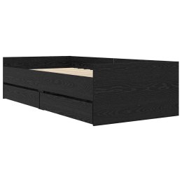 VidaXL Ramka łóżka Czarny Dąb 100 x 200 cm Lite drewno sosnowe