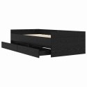VidaXL Ramka łóżka Czarny Dąb 100 x 200 cm Lite drewno sosnowe